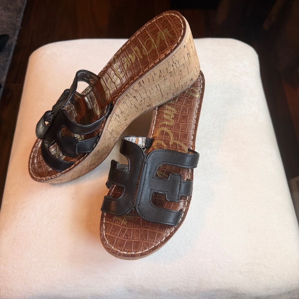 Sam Edelman Black and Brown Wedges